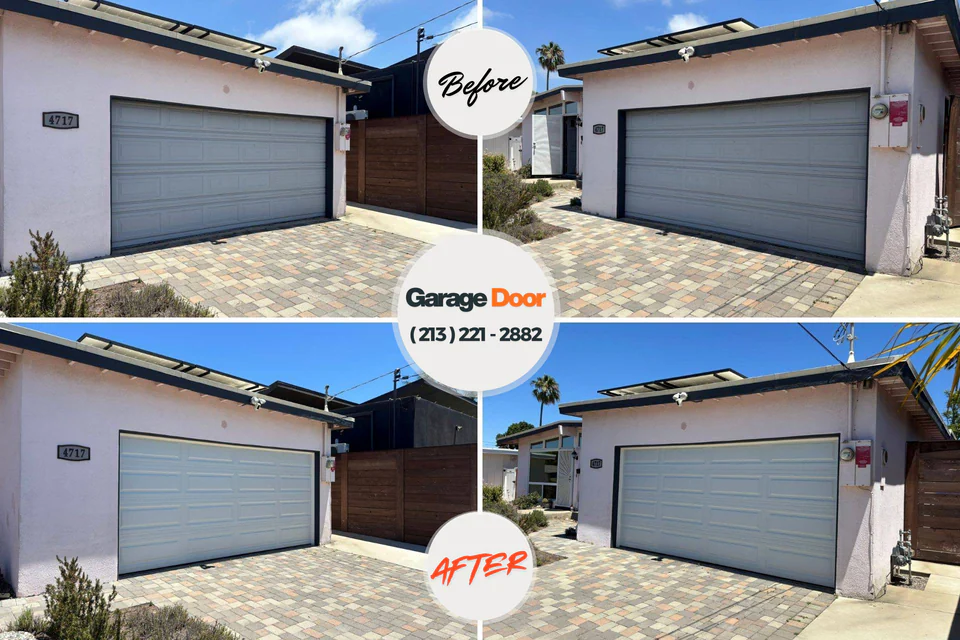 Before and after: garage door repair Canyon Lake, CA